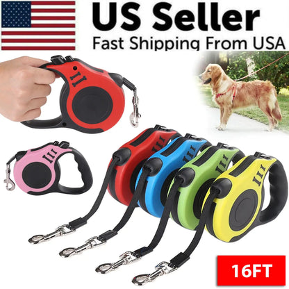 Automatic Retractable Dog Leash Pet Collar Automatic Walking Lead Free US