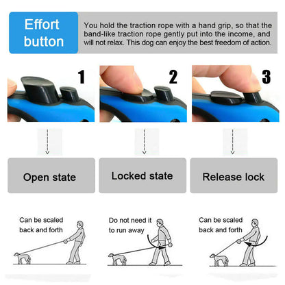 Automatic Retractable Dog Leash Pet Collar Automatic Walking Lead Free US